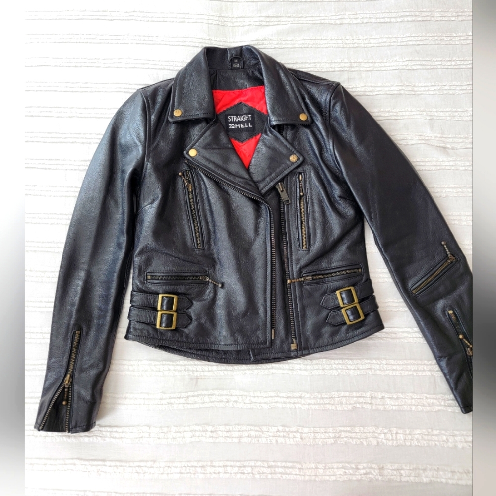 Defector Black and Brass Leather Jacket